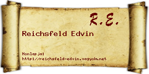Reichsfeld Edvin névjegykártya